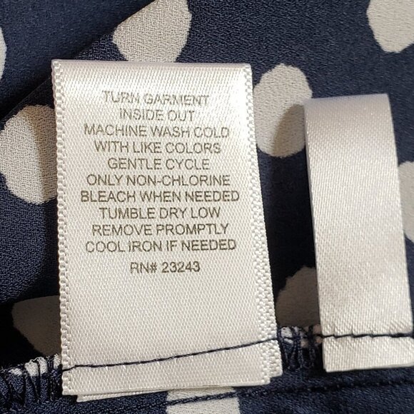 Soho - Navy Blue and White Polka Dot Blouse. Size Large - Picture 6 of 6
